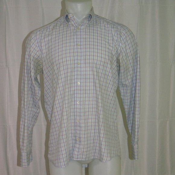 Etro Blue Plaid OCBD Size 40 Neck Size 15 - Picture 2 of 8